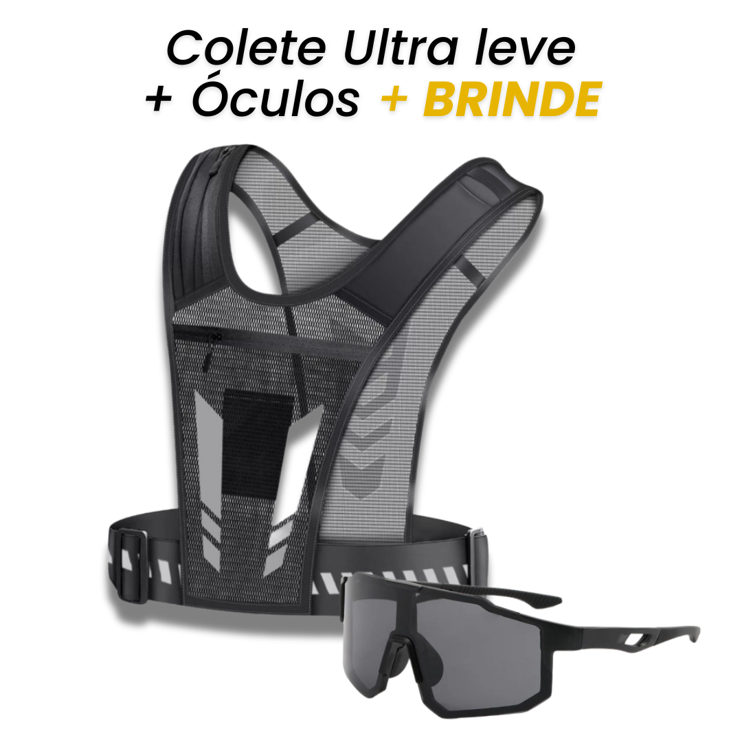 Colete Ultraleve + Óculos Esportivo UV